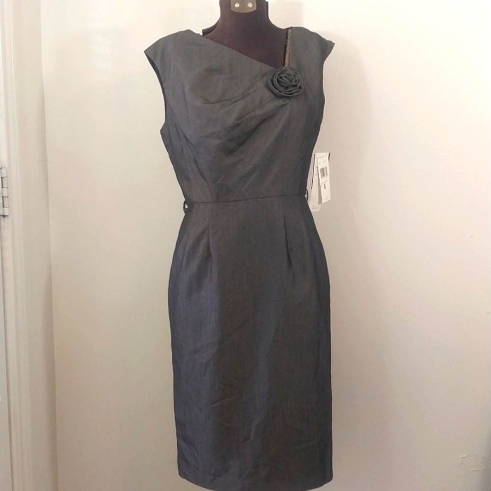 Studio I 6 Gray Black Asymmetrical Dress